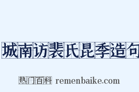 城南访裴氏昆季造句是什么意思的图片